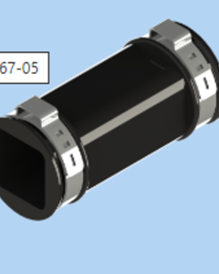 TUBE CONNECTOR WITH (2) CRIMP-RINGS, F/22MMX22MM
